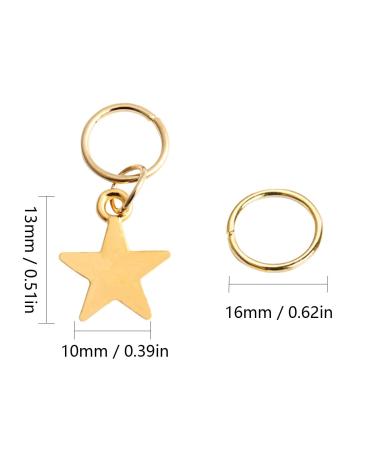 Leeq 40-Piece Star Hair Braid Rings & Loop Clips Set - Gold & Silver Hair Charms for Stunning Styles - Buy Online on GoSupps.com