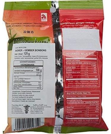  agel Gingerbon Pack of 5 ginger candies with original flavor and a sharp note (5 x 125 g) - Buy Online on GoSupps.com