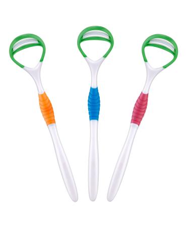 Tongue Scraper Cleaner 3 Pack - Bad Breath Solution for Adults and Kids | Easy to Hold & Clean | Suitable for Sensitive Tongue | BPA Free Oral Hygiene Products