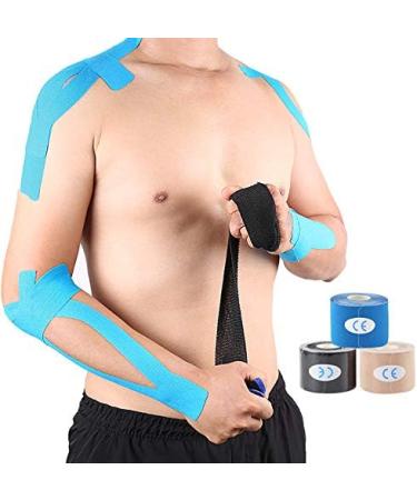 Waterproof Kinesiology Tape - 40 Precut Elastic Strips (3 Rolls) for Muscle & Joint Support | Ideal for Sports & Weightlifting - Buy Online on GoSupps.com