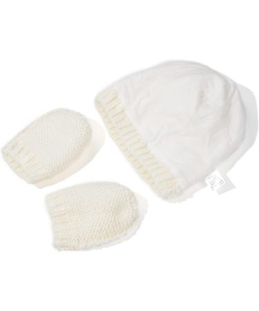 XYIYI Newborn Baby Winter Beanie Hat Mitten Set - Infant Toddler Knitted Hat Glove Set for Boys Girls 6-18 Months - White - Buy Online on GoSupps.com