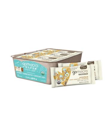 GoMacro MacroBar Organic Vegan Protein Bars - Coconut + Almond Butter + Chocolate Chips (2.3 Ounce Bars, 12 Count)