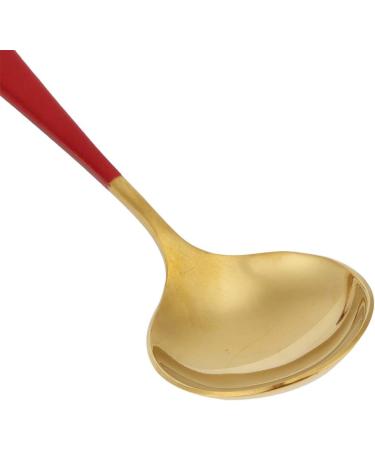 Soup Spoons Stainless Steel Tablespoons with 6 Colors 5 Pieces of Kitchen Dinner Dessert Scoops Set for Tea Dessert Salt Sugar(Red) - Buy Online on GoSupps.com