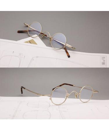 osiuujkw Vintage Round Eyeglasses Frame with Nose Pads Portable Foldable Legs Eyewear Frames Reading Glasses Replacement Gold Gold - Buy Online on GoSupps.com