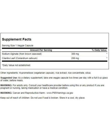 Swanson Premium Brown Seaweed Sodium Alginate with Cilantro Leaf - 60 Veggie Caps (2 Pack) | Buy Online for International Shipping - Buy Online on GoSupps.com