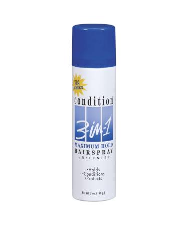 Condition 3-in-1 Maximum Hold Unscented Hairspray 7oz (Pack of 3) - Long-lasting Maximum Hold Formula - Buy Online on GoSupps.com