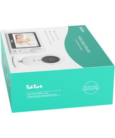 Taktark Baby Monitor with Camera - 4.3 Video Babyphone Night Vision Intercom Digital Zoom & Temperature Monitoring - BM612-EU - Buy Online on GoSupps.com