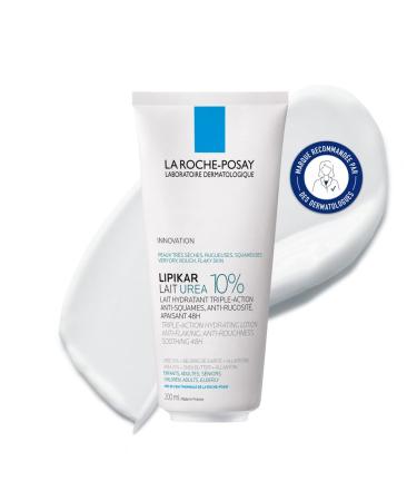 La Roche-Posay, Lipikar Urea 10% Moisturizing Anti-Dryness and Anti-Irritation Milk, Ideal for Very Dry Skin, Triple Action Care, Enriched with Shea Butter, 200 ml