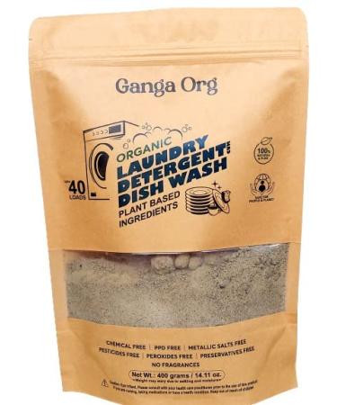 Ganga Org Organic Laundry Detergent Powder | Zero Chemicals | Natural Earth-Derived Ingredients Stain Fighting