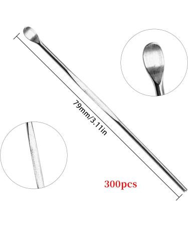 300Pcs Stainless Steel Wax Carve Sticks - Tiny Spoon Shape Concentrate Carving Tool, Ear Wax Removal Accessory - Buy Online on GoSupps.com