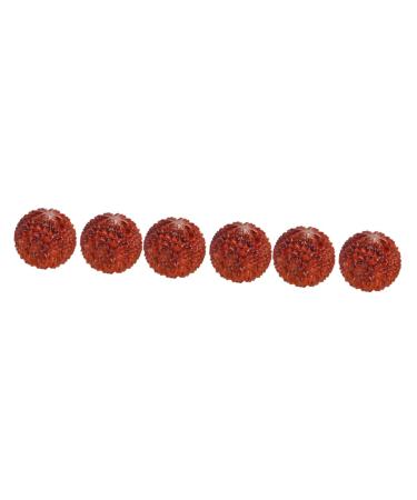 Homsfou 6 Stk carving decompression toys lychi balls Massage ball wooden trade acupressure ball handy handy handicrafts.