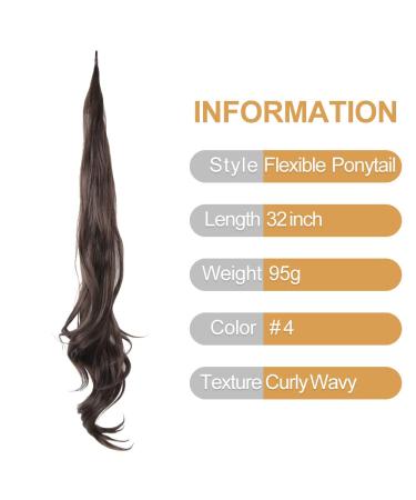32 Inch Curly Blonde Wrap Around Ponytail Extension - Synthetic Hairpiece for Women (4#, Pack of 1) - Buy Online on GoSupps.com