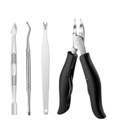 4 Piece Set Toenail Clippers Trimmer Nail Clipper Kit Toe Nail Clippers Ingrowing Toenail Kit for Ingrown and Thick Toe Nail for Men and Women Elderly
