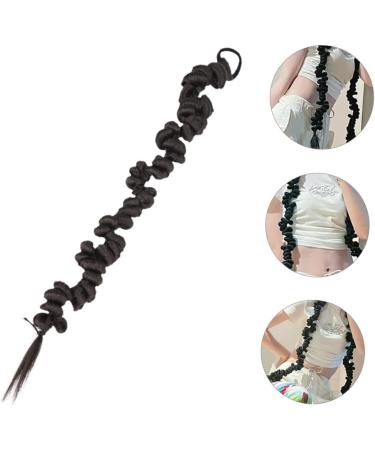 FOMIYES Wig Braid Ponytail Hair Extensions Ponytail Drawstring Braids Curly Hair Extensions Dreadlock Ponytail Braid Wigs Women Hair Extensions Miss To Weave Decorate High Temperature Wire 75X8CM Black - Buy Online on GoSupps.com
