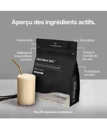 Protein Works | Diet Meal 360 PLATINUM Innovation Shake Repas Di t tique Soutient Perte de Poids 26 Vitamines & Min raux Graines de Lin Inuline Om ga 3 Fraise la Cr me 16 Repas 1kg - Buy Online on GoSupps.com