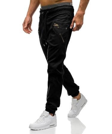 Waterwang Men's Slim Fit Cargo Jogger Sweatpants for Hiking - Black, Medium - Buy Online on GoSupps.com