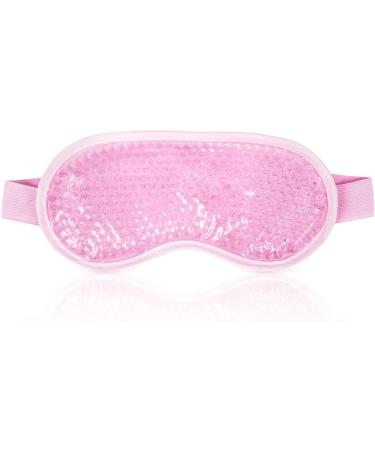 ACWOO Cooling Eye Mask with Gel Beads | Hot Cold Therapy for Puffy Eyes, Migraine Relief, Dark Circles - Reusable | Swollen Eyes, Sinus Pain - B Pink - Buy Online on GoSupps.com