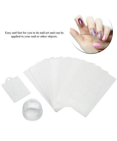 Nail Art Stamp Kit - 10 Silicone Stamping Plates & Stamper Set for Stunning Manicure Designs - International Shipping Available - Buy Online on GoSupps.com