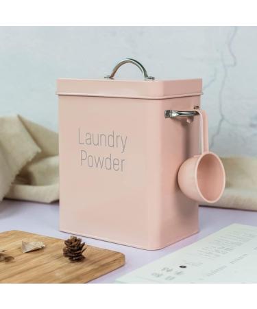 Washing Powder Can Metal 4L Retro Washing Powder Box with Dosing Iron Spoon Household Washing Powder Container Detergent Box with Lid Storage Box Powder Detergent Storage 16 cm x 11.7 cm x 20 cm Pink - Buy Online on GoSupps.com