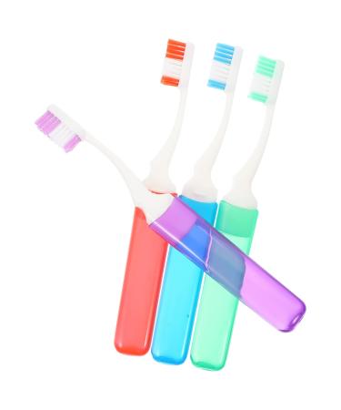 Gogogmy 4 pieces of travel toothbrush travel toothbrush outdoor toothbrush camping travel toothbrush mouth cleaning brush man toothbrush children's toothbrush creative foldable toothbrushes