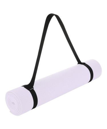 Cosmos Black Color Soft & Durable Cotton Yoga Pilates Mat and Simple Looped Sling / Harness / Carrying Strap for Pilates, Exercises, Aerobics