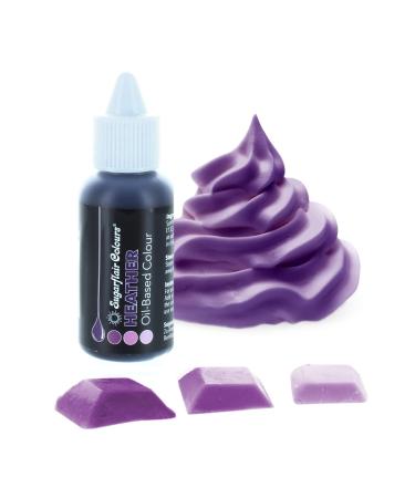Sugarflair Heather (Purple) Oil Based Food Colouring Highly Concentrated Edible Oil Based Blue Food Colour for Consistent Colouring of High Fat Foods: Icing Buttercream Chocolate & More - 30ml Single Heather (Purple) - Buy Online on GoSupps.com