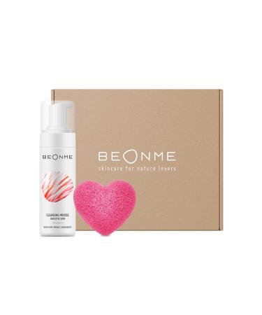 BeOnMe – Organic and VEGAN cleansing foam and Konjac facial sponge set, natural – Face and eye cleansing kit