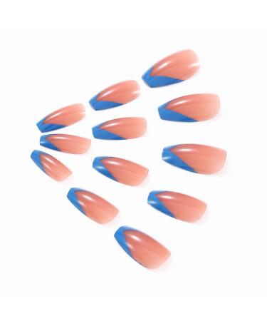 Brishow Coffin Artificial Nails - Shiny Ballerina Acrylic False Nails Full Cover 24 Pieces for Women & Girls - International Shipping - Buy Online on GoSupps.com