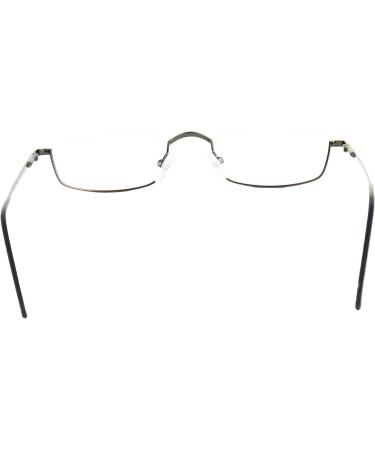 Shop Mini Metal Semi-Rimless Reading Glasses - Stylish Rectangular Design Stainless Steel Frame with Spring Hinge 1.5 Diopters for Men & Women - Buy Online on GoSupps.com