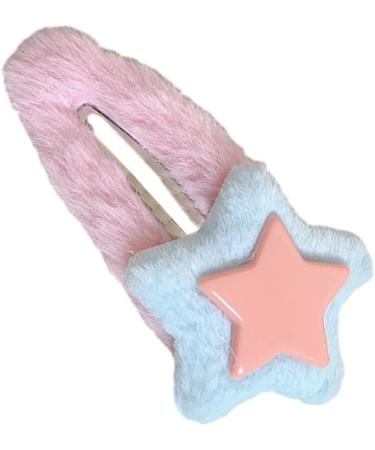 Sweet Hair Clip Layered Star Shape Snap Hairpin Plush Hair Clip for Ponytail Bangs Hairpins for Teenagers Children - Buy Online on GoSupps.com