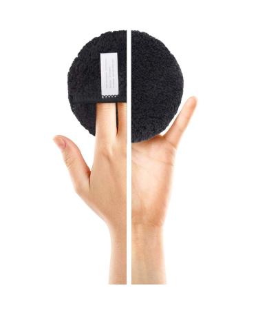 Kinhwa Reusable Makeup Remover Pads - Super Soft Washable Microfiber Facial Cleaning Pads with Laundry Bag (6 Pieces Black) | Eco-Friendly & International Shipping - Buy Online on GoSupps.com