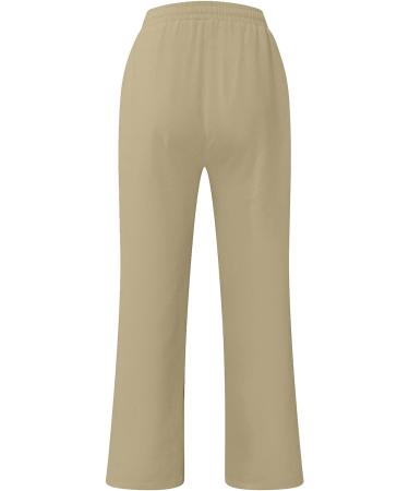 Men's Linen Lightweight Elastic Waist Drawstring Pants - XX-Large, A-khaki - Buy Online on GoSupps.com