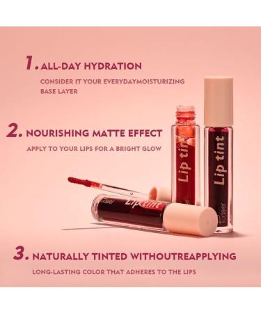 Lip Tint Stain Makeup Long Lasting Lip Tint Natural Lip Stain Highly Pigmented Liquid Lipstick Waterproof Light Lip Stain with Matte Finish 04 R4 - Buy Online on GoSupps.com