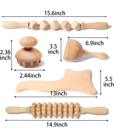 5 Pieces Wooden Gua Sha Tools for Soft Tissue Therapy | Lymphatic Drainage & Muscle Massage | International Shipping - Buy Online on GoSupps.com