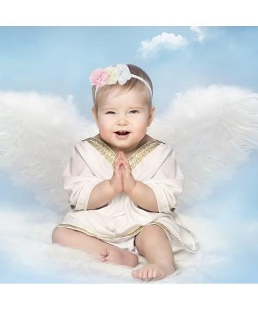White Angel Feather Wing & Bunny Outfit Baby Photo Prop | Newborn Photography Headband | Unisex 0-12 Months - Buy Online on GoSupps.com
