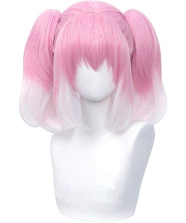 WHBHD Talentless Nana Hiiragi Cosplay Wig Gradient Pink Wigs with Twin Ponytails Heat Resistant Synthetic Hair Halloween