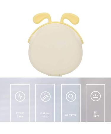 3000mAh Portable USB Power Bank Makeup Mirror with Lights Girl Gift (Yellow) - Buy Online on GoSupps.com