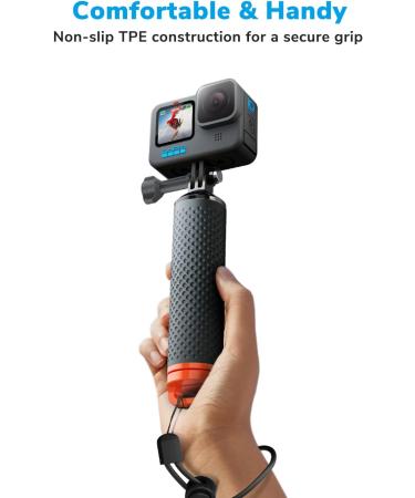 Sametop Floating Hand Grip for GoPro & DJI Osmo Action - Waterproof Handle for Hero 11/10/9/8/7/6/5/4, Session, Fusion, Max - Orange - Buy Online on GoSupps.com