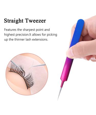 Arclon Isolation Lash Tweezers - Professional Stainless Steel Purple Tweezers for Volume Eyelash Extensions - Buy Online on GoSupps.com