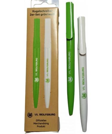 VfL Wolfsburg Ballpoint Pen Set - Green & White | Official Merchandise for Fans - Buy Online on GoSupps.com