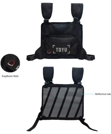 Klykon Reflective Chest Bag for Men and Women - Fashion Harness Utility Bag for Night Running and Hiking (Black) - Buy Online on GoSupps.com