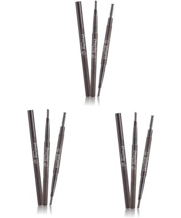 Balacoo 3pcs 2 1 Eyebrow Pencil Black Eyebrow Pencils Eyebrow Pencil Brush Written To Rotate Five Colors 1 count (Pack of 1) As Shownx3pcs - Buy Online on GoSupps.com