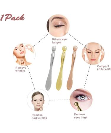Eye Massager Stick Eye Cream Spoon 7.7cm Skin Beauty Tool with Double Head Design Rose Golden Massage Stick - Buy Online on GoSupps.com