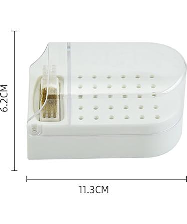 Nail Drill Bit Display Box Dustproof Transparent Portable Nail Drill Bit Holder with Cleaning Brush 30 Holes Plastic Drill Bit Holder For Nails Display (White) - Buy Online on GoSupps.com