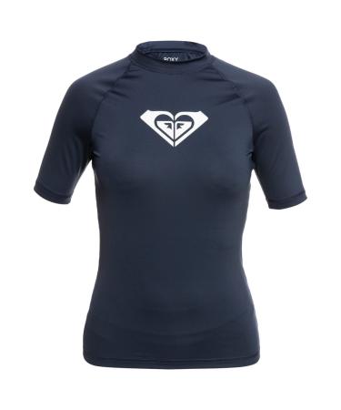 Roxy Whole Hearted - Short Sleeve UPF 50 Rashguard for Women L Mood Indigo