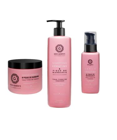 Daily Ritual Trio Kit ALL HAIR TYPES - Mask + Shampoo + Serum - Keratin & Prickly Pear - Kera Queen's