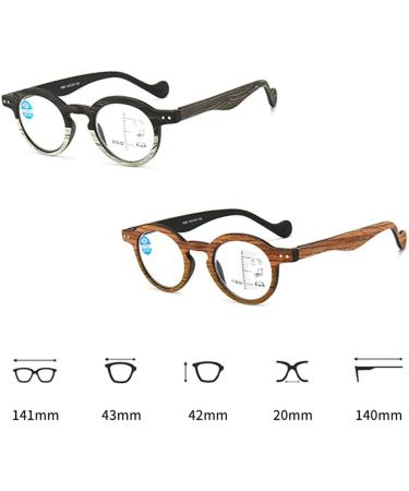 Shop XFAK Round Progressive Multifocal Computer Reading Glasses - Retro Black +2.0 Bifocal Presbyopia Glasses - International Shipping - Buy Online on GoSupps.com