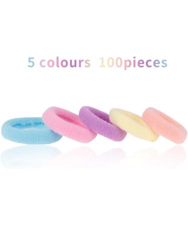 100pcs Hair Ties for Toddler Girls Soft Elastic Hair Ties Bands Mini Hairbands Ponytail Holders Seamless Hair Bands for Baby Kids (Assorted Colors) - Buy Online on GoSupps.com