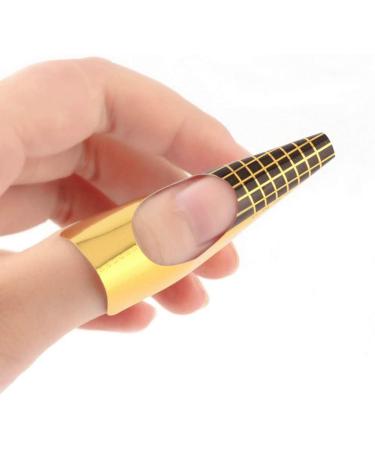 Pack of 100 Self-Adhesive Nail Stencils for Gel Nails & Extensions - Golden Modeling Stencils - Buy Online on GoSupps.com
