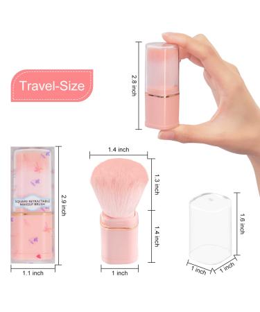Mini Travel Size Retractable Face Kabuki Makeup Brush - Pink Portable Powder Brush for Blush & Bronzer - On-The-Go Beauty Essential - Buy Online on GoSupps.com